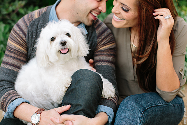 husband wife with pet