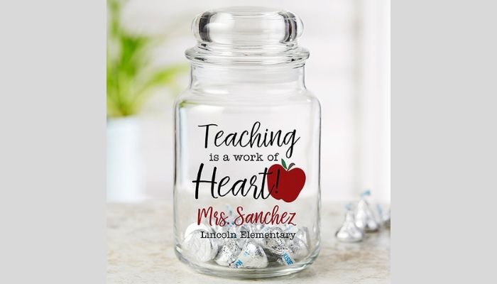 Glass jar for teacher day