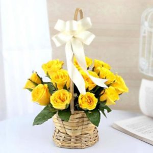 Yellow Rose Basket