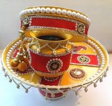 Beads & Mirror Karwa Chauth Pooja Thali