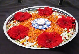 Flowers Petals Pooja Thali