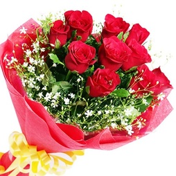 Valentine 18 Red Roses Bunch