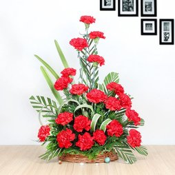 Red flowers arrangements