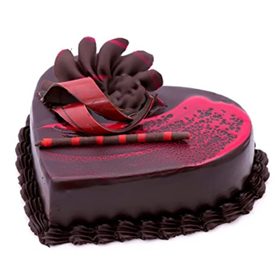 Chocolate Truffle Heart-Shaped Cake