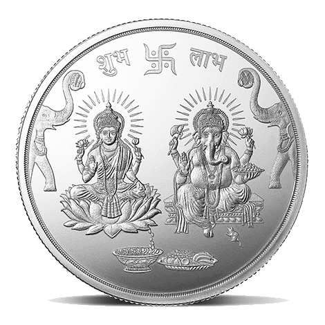 silver coin for diwali