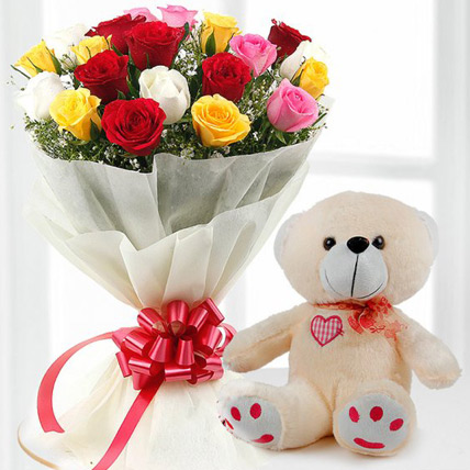 Flowers with soft toys