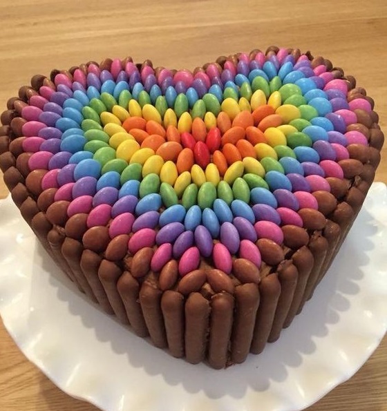 Rainbow cake for Valentine Day