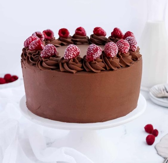 Raspberry Chocolate cake for Valentine Day