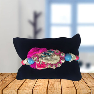 Fancy Pink Paisley Rakhi