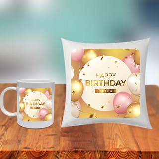 Birthday Cushion Mug Set