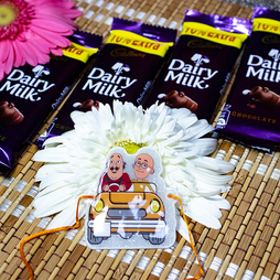 Motu Patlu Rakhi With Chocolates