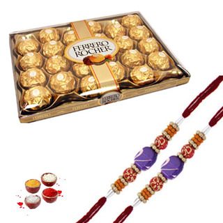 24 pc Ferrero Rocher with 2 Rakhis