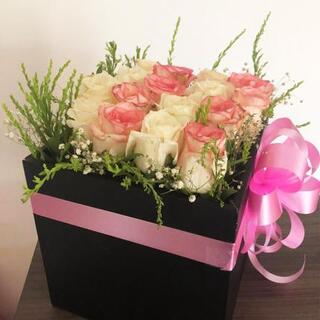 Beautiful Box of Pink & White Roses