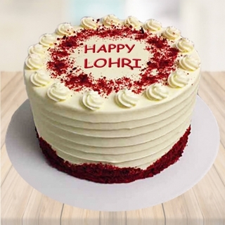 Happy Lohri Red Velvet Punch Cake