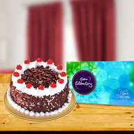 Valentine Combo Blackforest Cake & Cadbury Celebrations