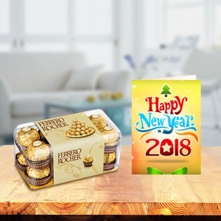 Ferrero Rocher with New Year Greeting Card
