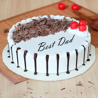 Best Dad Snowy Black Forest Cake