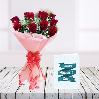 Fathers Day Flowers and Card