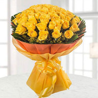 Valentines 50 Yellow Roses Bouquet Large