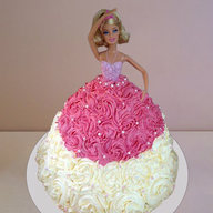 Barbie Roses Double Color Cake
