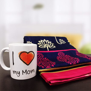 Saree with Photo Mug