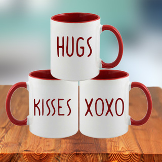 Hugs Kisses XOXO Combo of Mugs