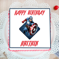 Captain America Photo Cake 
