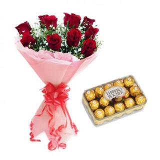 Valentine Roses with Ferrero Rocher