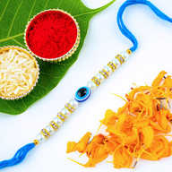 Blue  Pearl Evil Eye Rakhi