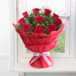 Valentine 18 Delightful Red Roses Bouquet