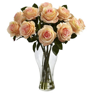 Peach Roses Vase