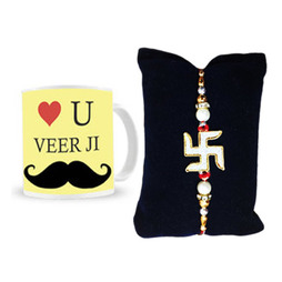 Swastik Rakhi with Veerji Mug