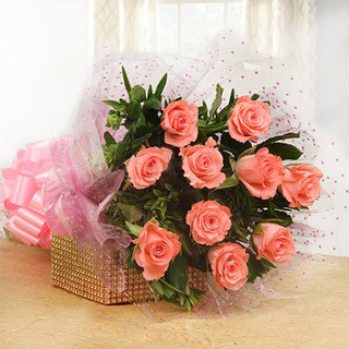 Peach Rose Bouquet