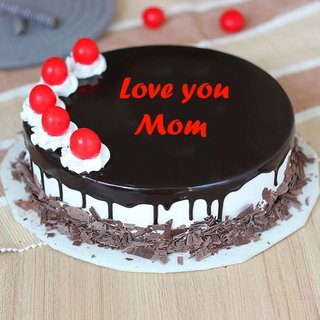 Love You mom Cherry Bomb Black Forest Cake
