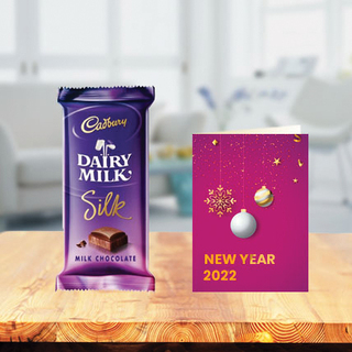 Dairy Milk Silk Chocolates with New Year Greeting Card