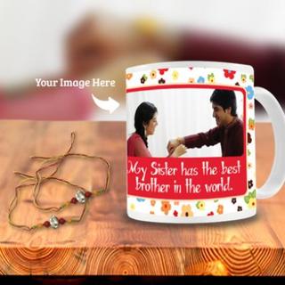 Stone Rakhi with Rakhi Photo Mug
