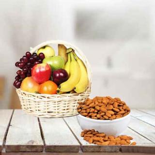 Fresh Fruits Basket with Almonds