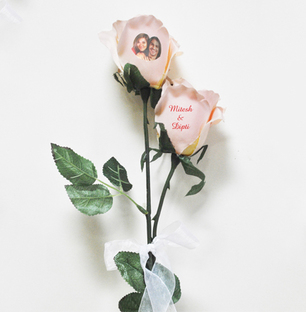 Peach Flowers with Photo