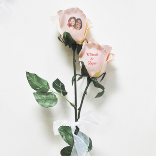 Peach Flowers with Photo