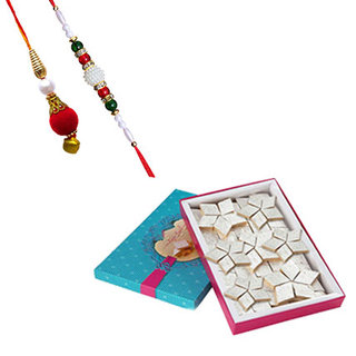 Kaju Burfi with Lumba Rakhi
