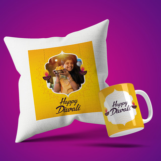Happy Diwali Cushion Mug Set
