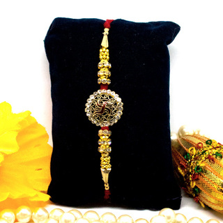 Fancy Swastik Diamonte Rakhi