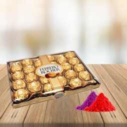 24 Pcs Ferrero Rocher Chocolate Box With Free Gulal 