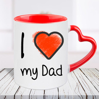 I Love You Dad Heart Handle Mug