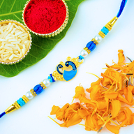 Blue Pearl Peacock Rakhi