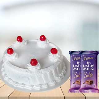 Vanilla Cake with Cadbury Silk Combo