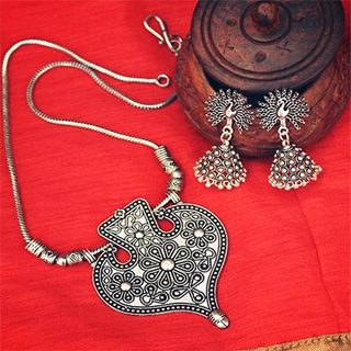 Leaf German Silver Necklace Set