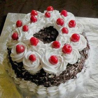 Valentine Black Forest Cake with extra cherries