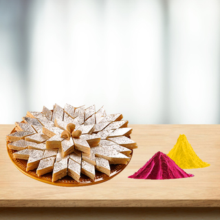 Kaju Katli with Free Gulal