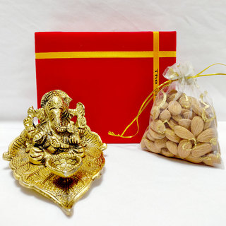 Ganesha Diya with Almonds Potli 